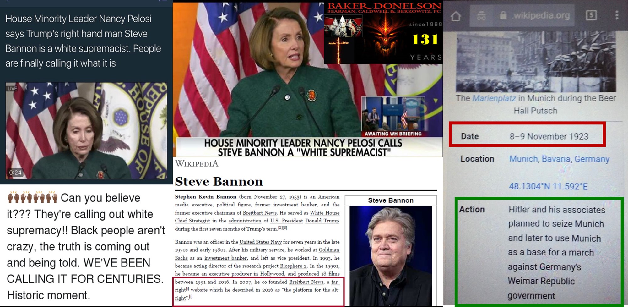 USA SPEAKER NANCY PELOSI PUBLICLY ANNOUNCES WHITE SUPREMACY IN WHITE HOUSE ADMINISTRATION